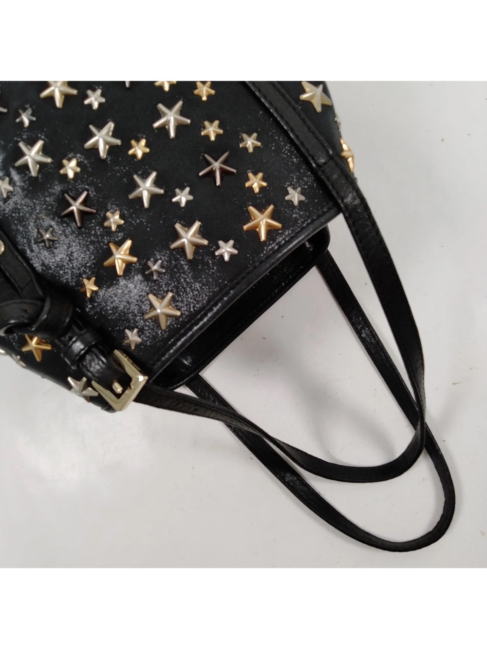 Jimmy Choo Navy Coated Star-Studded Satchel Handbag - Picture 5 of 16